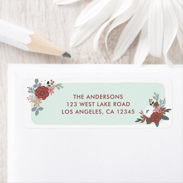 Jul Helgdag Bouquet-Returadressen Returadress Etikett (Insitu)