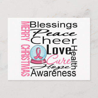 Jul Helgdag Breast Cancer Collage Helg Vykort