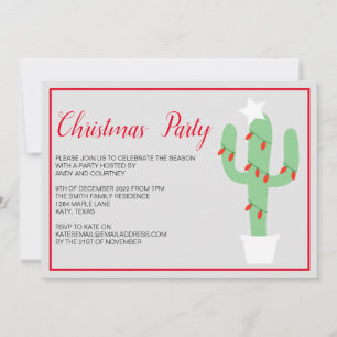 Jul Helgdag Cacti Cactus Winter Firande Inbjudningar