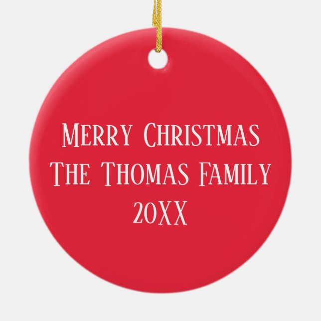 Jul Helgdag Charm Mönster 01 - Personlig Julgransprydnad Keramik (Baksidan)