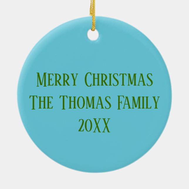 Jul Helgdag Charm Mönster - Personlig Julgransprydnad Keramik (Baksidan)