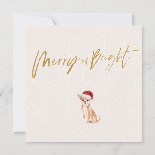 Jul Helgdag Chihuahua Hund Merry Hälsning (Framsida)