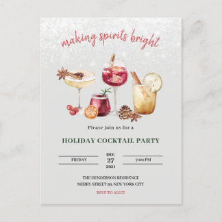 Jul Helgdag Cocktail Party-inbjudan Inbjudan Vykort