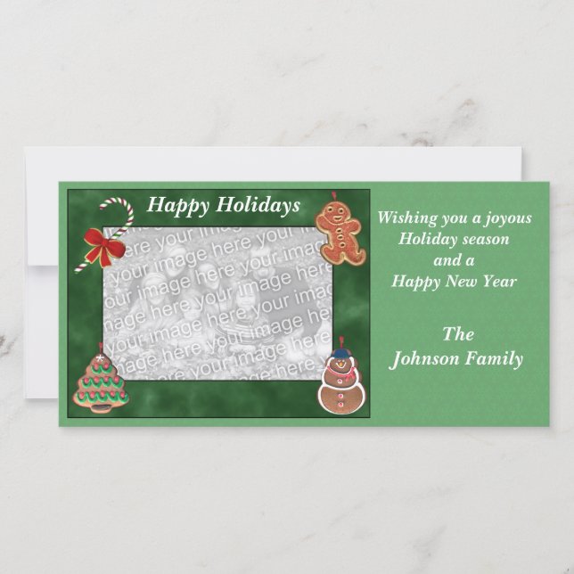 Jul Helgdag Cookies Candy cane Photo Card Julkort (Framsida)