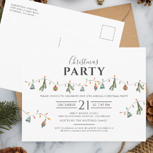 Jul Helgdag Corporate Party Modern Rustic Inbjudan Vykort