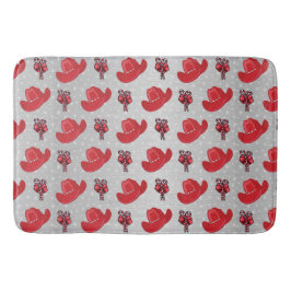 Jul Helgdag Cowboyhattar och Polkagrisar Badrumsmatta