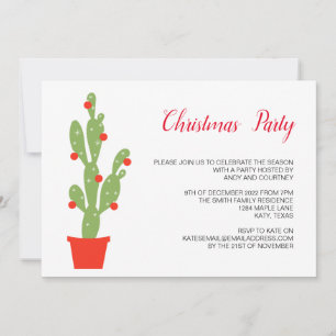 Jul Helgdag Cute Cactus Winter Firande Inbjudningar