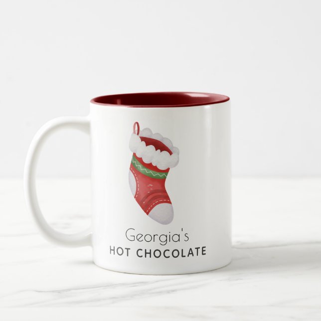 Jul Helgdag Cute Festive Kids Två-Tonad Mugg (Vänster)