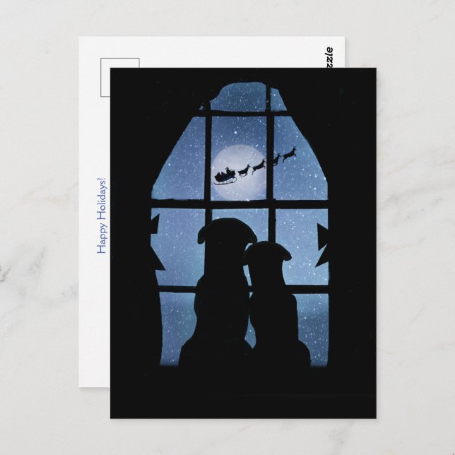 Jul Helgdag Cute Hundar i Windows Vykort (Fram/baksida)