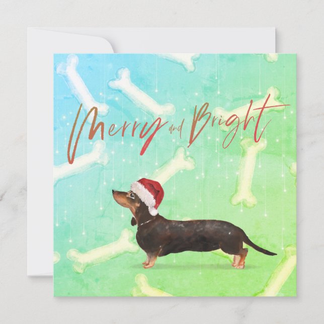 Jul Helgdag Dachshund Hund Mönster Hälsning (Framsida)