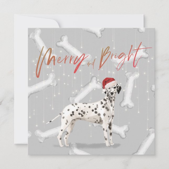 Jul Helgdag Dalmatien Hund Hälsning Mönster (Framsida)