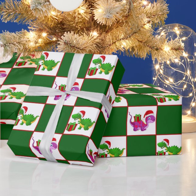 Jul Helgdag dinosaur mönster party Presentpapper (Helgdagar)