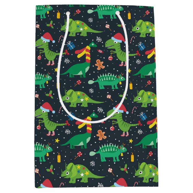 Jul Helgdag Dinosaurs Wrapping Papper (Framsidan)