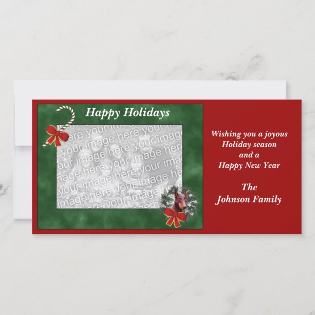 Jul-Helgdag Doberman-andningsportet Julkort (Framsida)