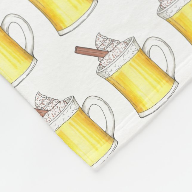 Jul Helgdag Egg Nog Eggnog Winter Drinks Fleecefilt (Hörn)