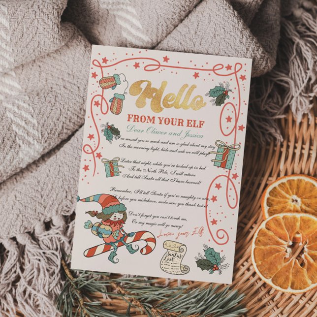 Jul Helgdag Elf Return Brev Inbjudningar (Skapare uppladdad)