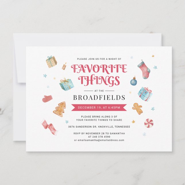 Jul Helgdag Favorite Sak Party Inbjudningar (Framsida)