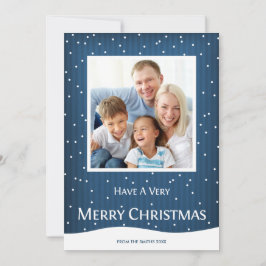 Jul-Helgdag-fotokort blått Rand Julkort
