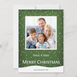Jul-Helgdag-fotokort Grönt Rand Julkort