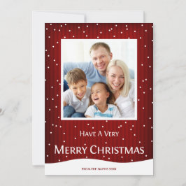 Jul-Helgdag Fotokort Red Rand Julkort