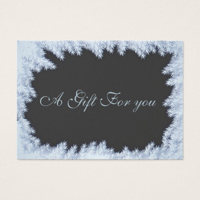 Jul/helgdag-frost gräs grenar visitkort (Framsidan)