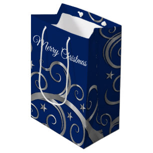 Jul Helgdag Gift Bag Majestic Swirls Blue