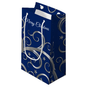 Jul Helgdag Gift Bag Majestic Swirls Blue