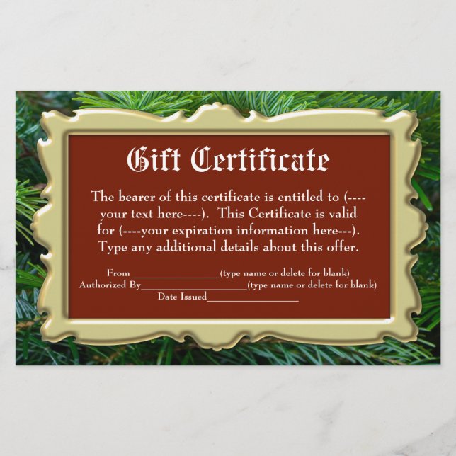 Jul Helgdag Gift Certificate Stationery (Framsida)