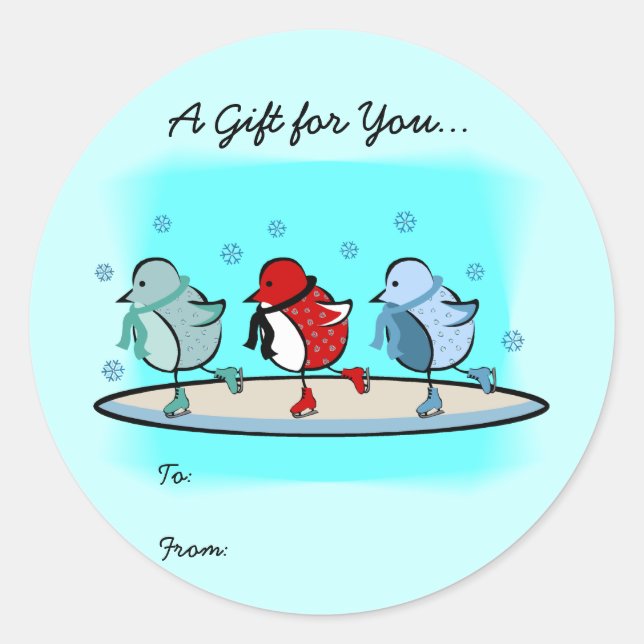 Jul | Helgdag Gift-Märkre Runt Klistermärke (Framsida)