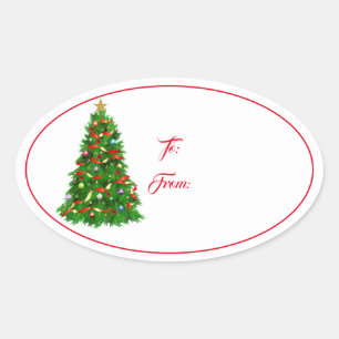 Jul Helgdag Gift Märkre Sticker Ovalt Klistermärke