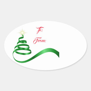 Jul Helgdag Gift Märkre Sticker Ovalt Klistermärke