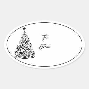 Jul Helgdag Gift Märkre Sticker Ovalt Klistermärke