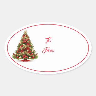 Jul Helgdag Gift Märkre Sticker Ovalt Klistermärke