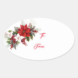 Jul Helgdag Gift Märkre Sticker Ovalt Klistermärke