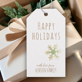 Jul Helgdag Gift-Märkrn - Festive Snowflake Presentetikett