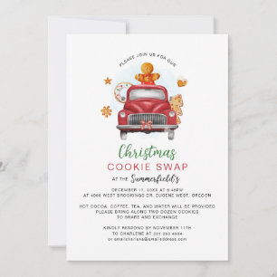 Jul Helgdag Gingerbröd Cookie Swap Inbjudningar