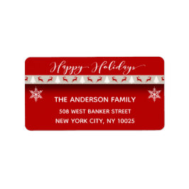 Jul-Helgdag - Glad helg Red Hjort Adressetikett