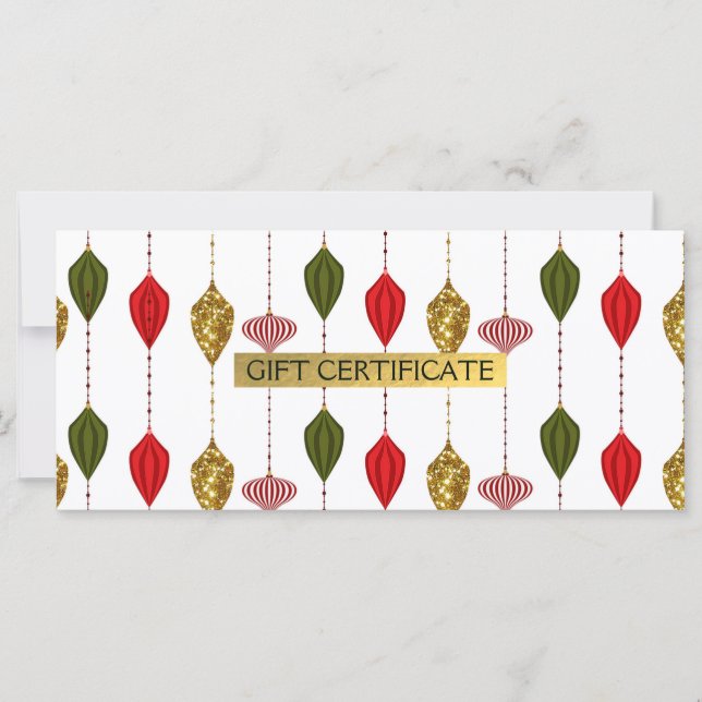 Jul Helgdag Glam Ornaments Gift Certificate (Framsida)