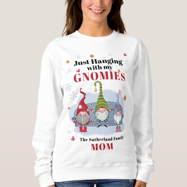 Jul Helgdag Gnomes-familjen som matchar Mamma T Shirt (Framsida)