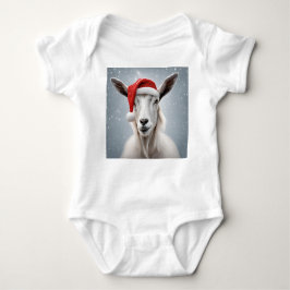 Jul Helgdag Goat Santa Hat Snö T Shirt