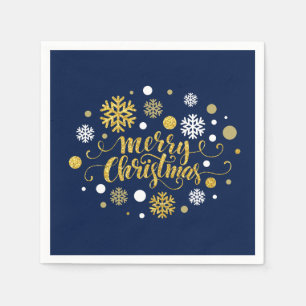 Jul-Helgdag - God jul Shimmer Blue Pappersservett