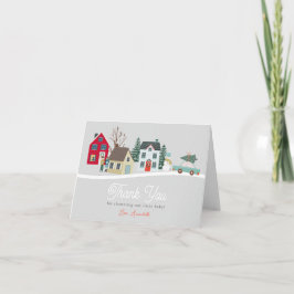 Jul-Helgdag, Grått-babyskor Tack Kort