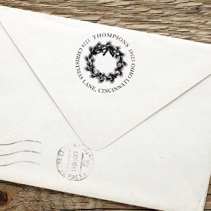 Jul Helgdag Greenery Wandey Returadress Självfärgande Stämpel