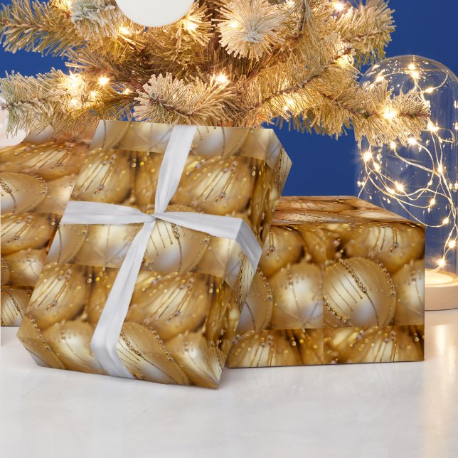 Jul, Helgdag, Guld och mousserande Glitter Presentpapper (Helgdagar)