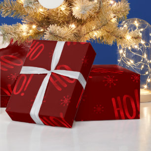 Jul Helgdag Ho Ho Red Wrapping Papper Presentpapper