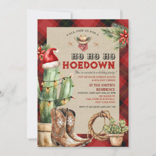 Jul Helgdag Hoedown Cowboy Western Inbjudningar