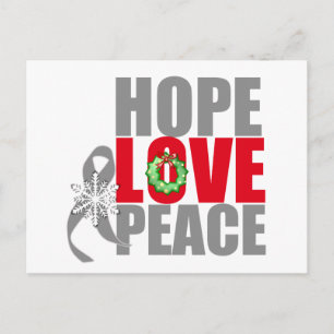 Jul Helgdag Hope Kärlek Peace Brain Cancer Helg Vykort
