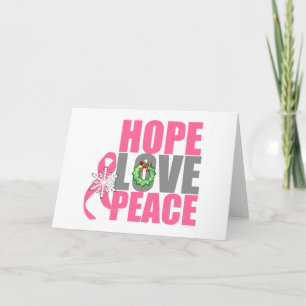 Jul Helgdag Hope Kärlek Peace Breast Cancer Helgkort