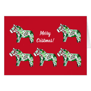 Jul Helgdag Horse Hälsningskort
