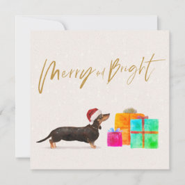 Jul Helgdag Hund Dachshund Merry Hälsning